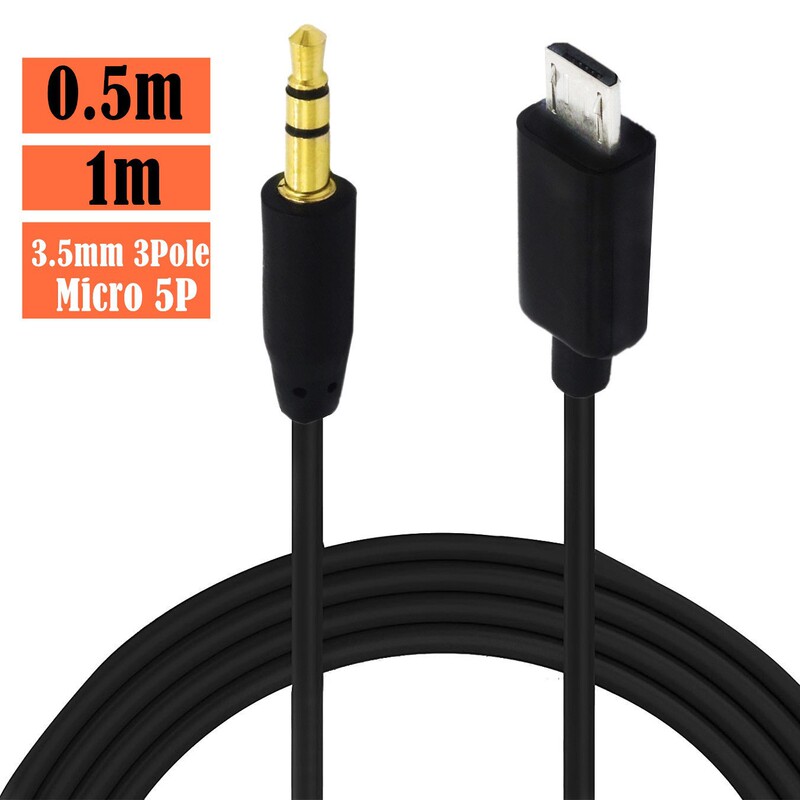 Mobile phone car audio AUX cable USB micro Android interface to DC3.5 audio cable 1 m