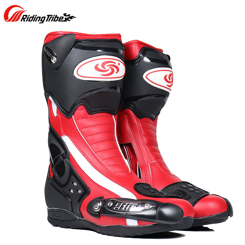 Tribu de montar a caballo de la motocicleta zapatos de los hombres fuera de la carretera zapatos de carreras botas largas Caballero de la motocicleta Zapatos resistentes a la caída de cuatro estaciones