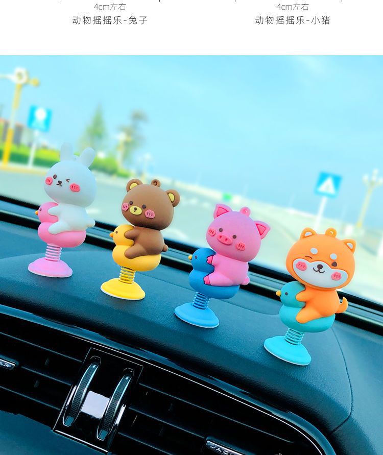 Car Ornaments Bobblehead Doll Cute Animal Shaker Car Spring Interior Popular Car Interior Decoration Supplies for Women