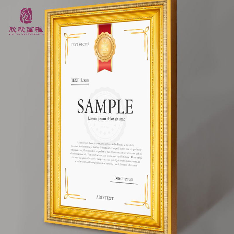 European Classical Solid Wood Picture Frame Hand-carved Lines Luxury Artwork Decoration Hotel House Oil Painting Frame Wall Hanging