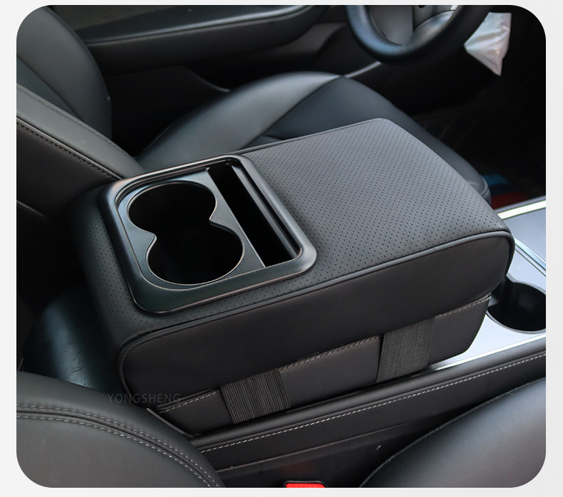 New Style Perforated Armrest Box Cover with Height-Increasing Pad, Multifunctional Storage Elbow Pad, Universal for All Seasons, Suitable for Cars