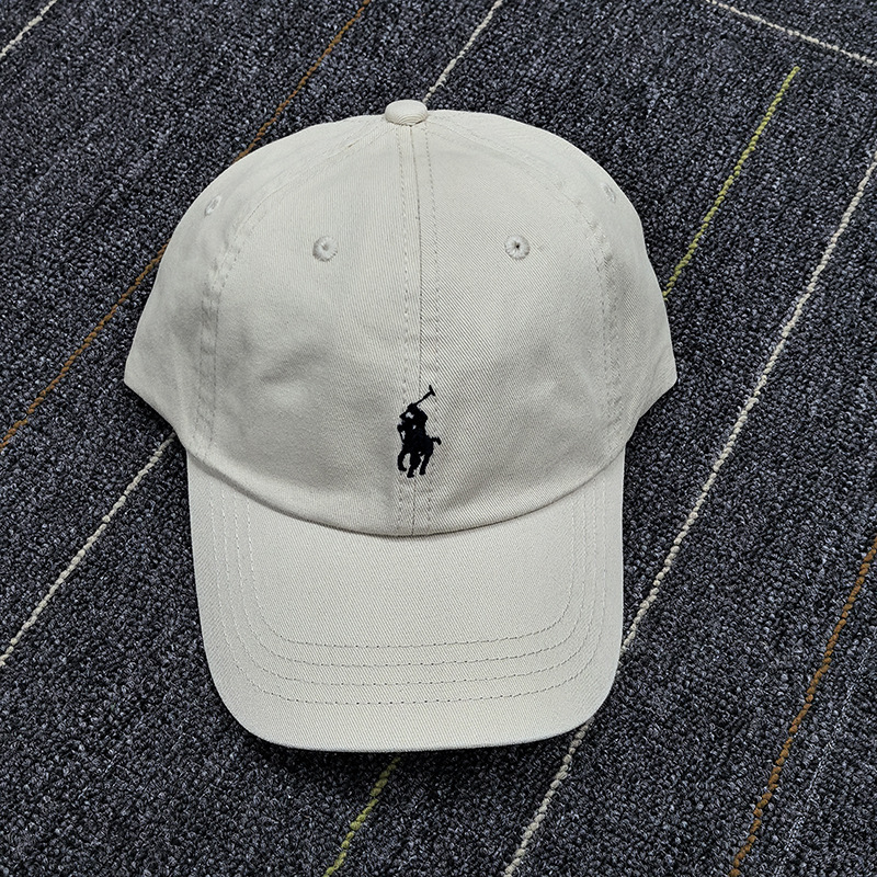スキャン可能なRLラフハット男性と女性のひさしキャップポニーマーク刺繍グレーソフトトップポロポール野球帽
