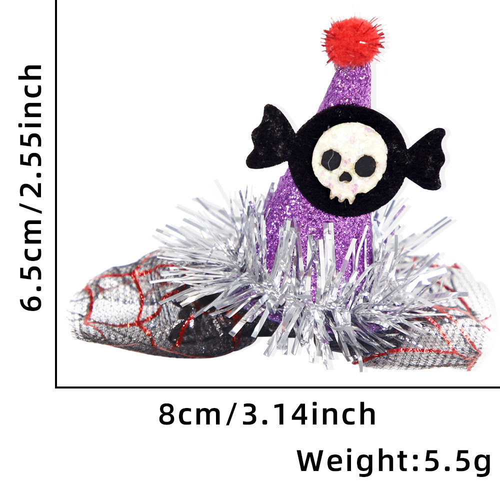 15g Weight Hairpin Event & Party Supplies 1 Piece Quantity Holiday, Festival Occasion Felt cloth Material Halloween Festival Pumpkin, Skull Pattern Funny Style Halloween Funny Pumpkin Skull Felt Cloth Holiday Festival Hairpin 5