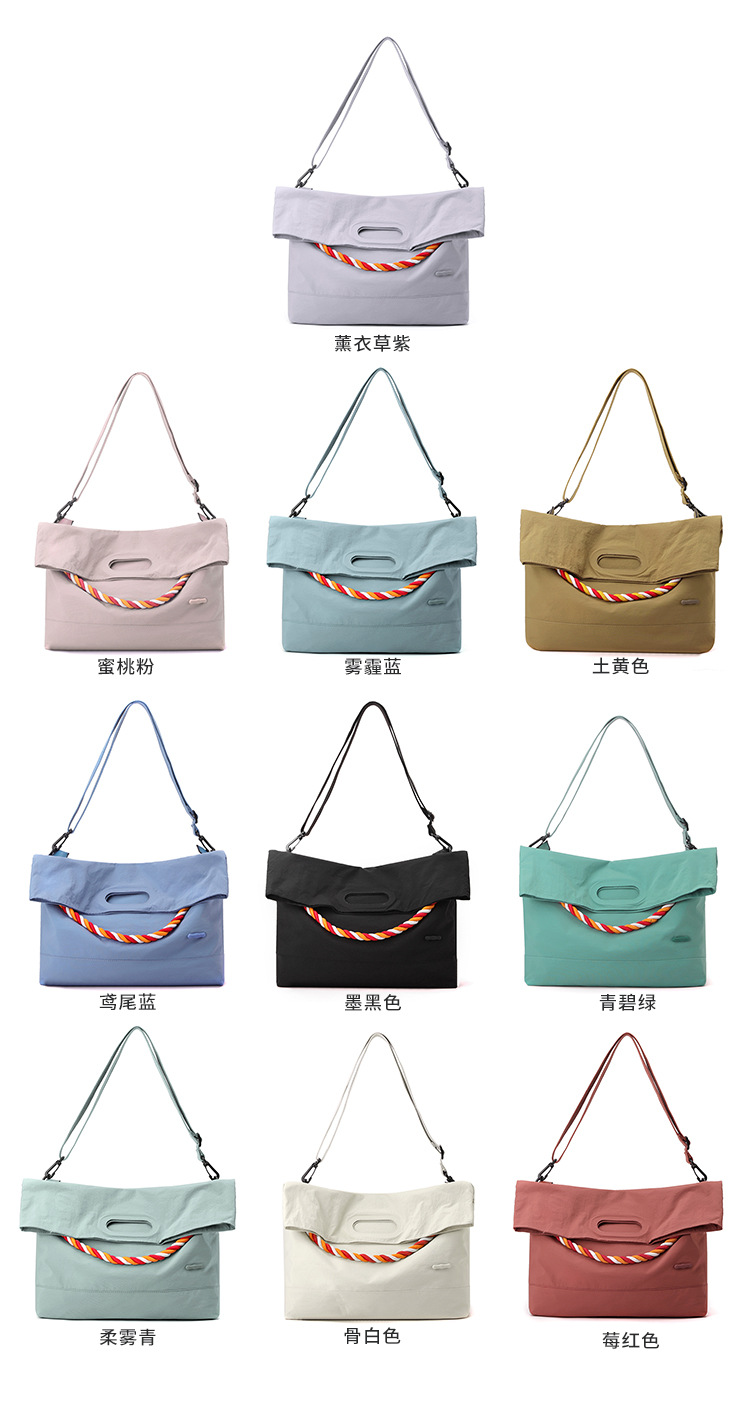 Colorful Fox's new niche women's thick-rope nylon fabric large-capacity commuter messenger single-shoulder bag Item Picture