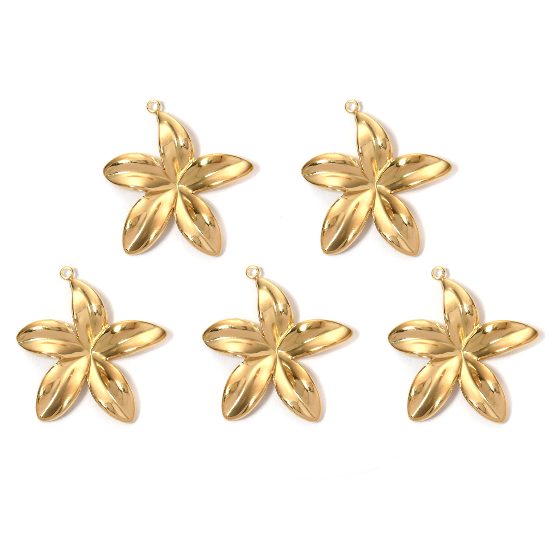 6g Weight Pendant Jewelry Making Type 5 PCS/Package 304 Stainless Steel Flower Pendant