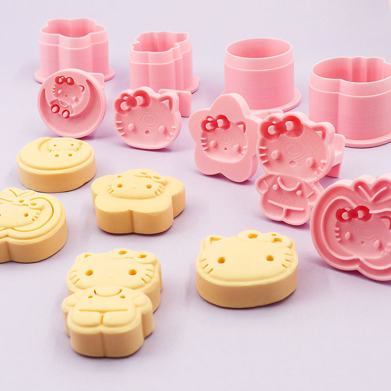 HelloKitty月饼饼干模具爱心3D卡通饼干模具DIY印花月饼|undefined