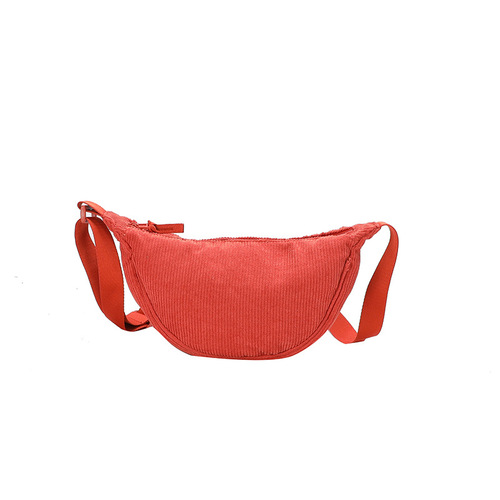 Daily single order Uhome same style dumpling-shaped corduroy autumn/winter new women's shoulder bag men's crossbody bag armpit bag lightweight
