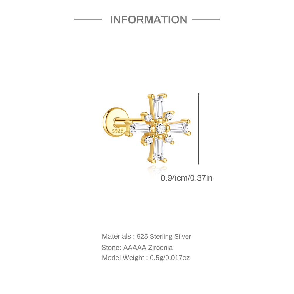 1g Weight Zircon Inlay Material Ear Studs Classification Ear Cartilage Rings & Studs Piercing Type 1 Piece Quantity Daily Occasion 925 Sterling Silver Material Geometric Pattern All Seasons Season Unisex Gender Elegant, Simple Style Style 1 Piece Ear Cartilage Rings & Studs Elegant Simple Style Geometric 925 Sterling Silver Zircon Ear Cartilage Rings & Studs 4