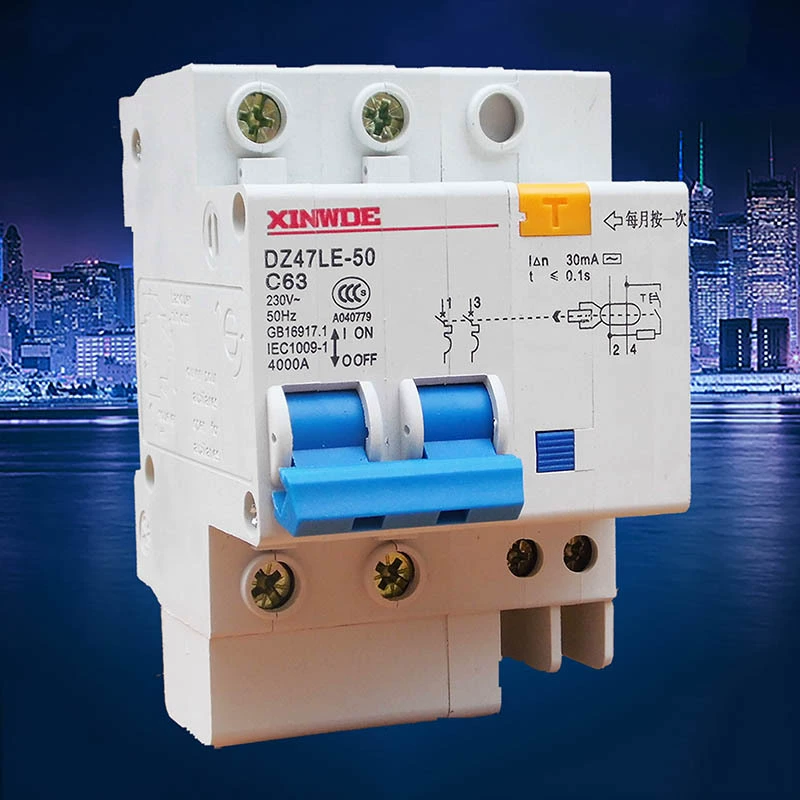 Миниатюрный автоматический выключатель остаточного тока 16A 25A 32A 2P 4P AC 240/415V RCCB RCBO