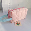 Handheld cosmetic bag, organizer bag, pencil case, Korean style, flowered