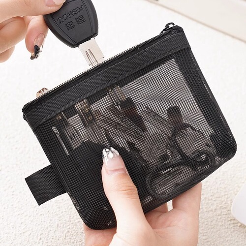 New large-capacity portable portable mini touch-up bag mesh travel makeup bag lipstick air cushion liner bag