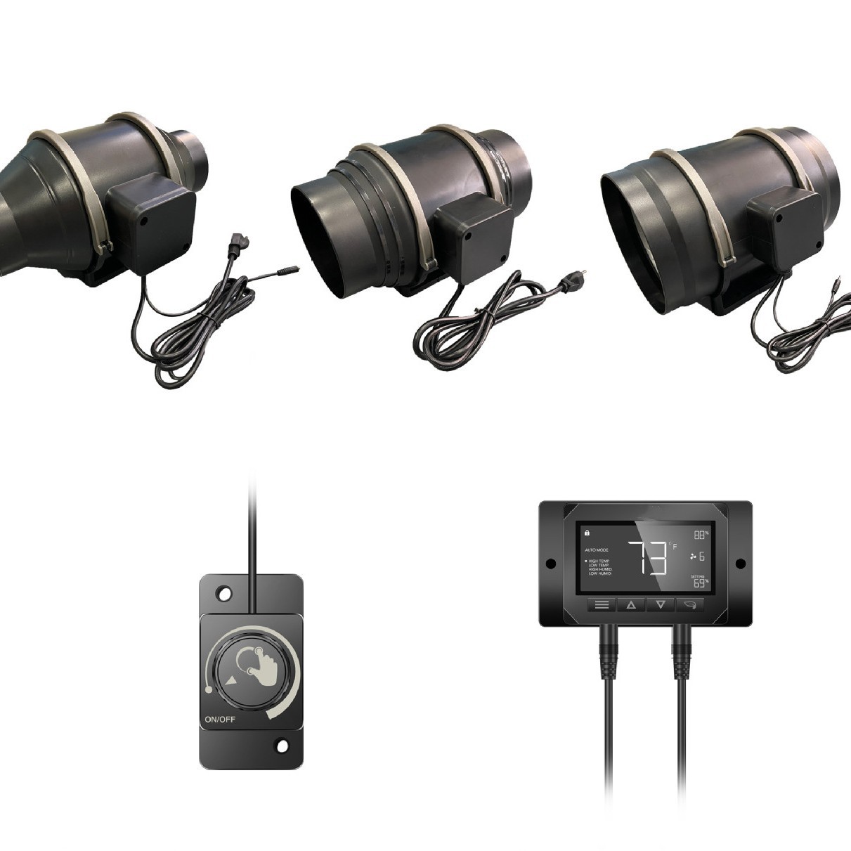 AC100-240V 사선형 덕트 팬 에어컨 강풍 배기 팬 환기 팬 EC 제어 속도 조절