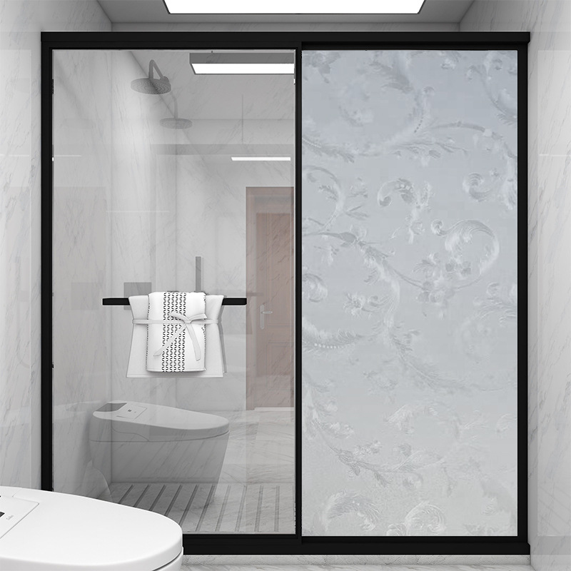 Wholesale static window glass sticker, window flower paper, light-transmitting bathroom privacy decorative film, frosted glass film
