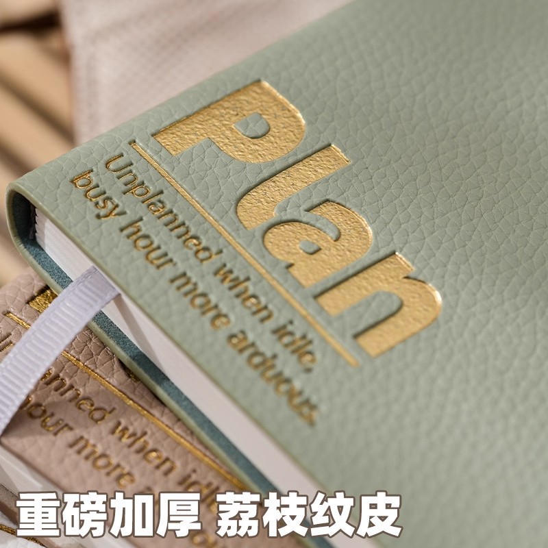 Litchi estampado de cuero suave todolist plan diario A7 pequeño portátil mini libro de bolsillo
