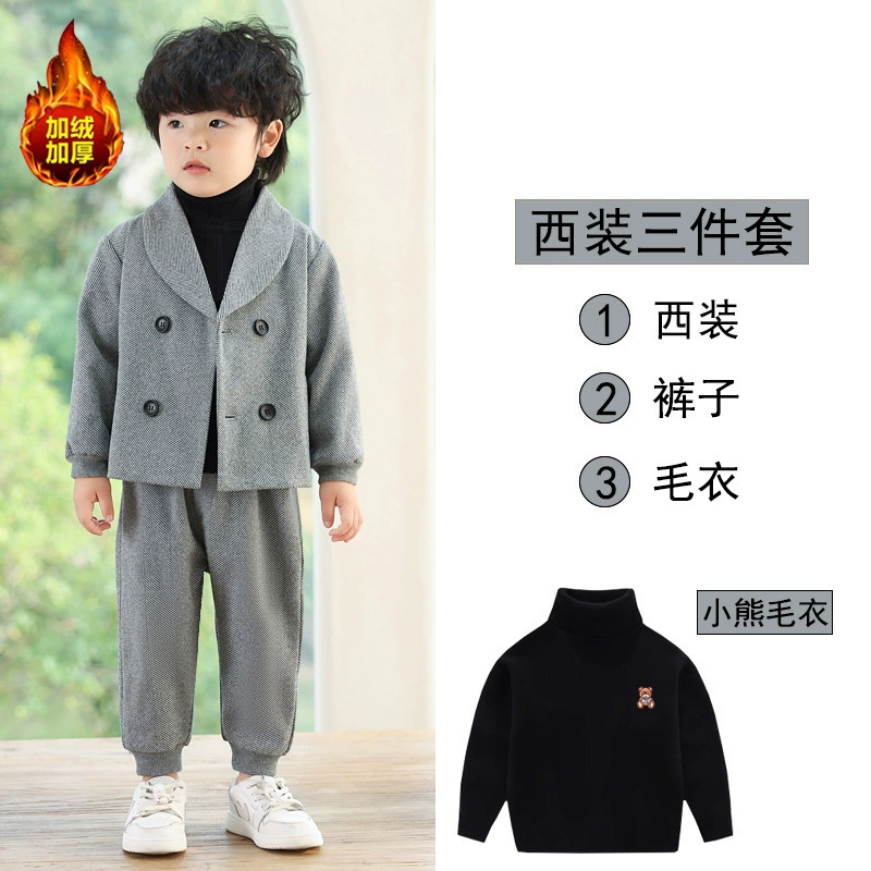 Детский fleece классический костюм для отдыха, костюм цветочного мальчика, платье девочки цветов, корейский стиль, для выступлений