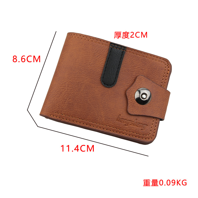 New Men's Boys Wallet Wallet Mini Short Wholesale Wallet Men Buckle Wallet display picture 2