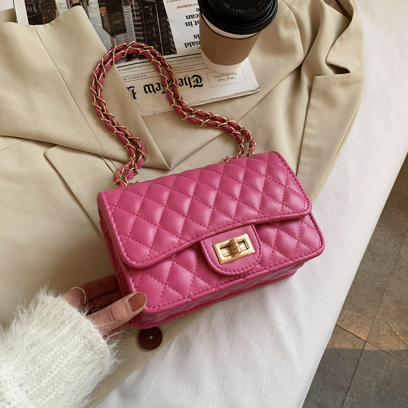 Bolso femenino 2024 nuevo mini bolso de moda INS versión coreana bolso de hombro único bolso de cadena xiaoxiangfeng lingge