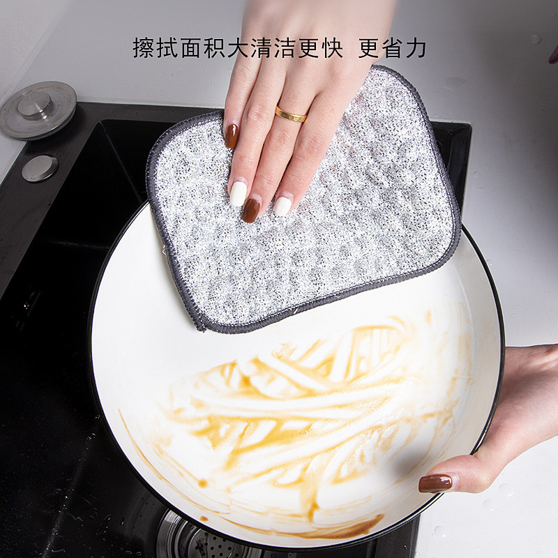 新しい食器洗い布、家庭用キッチン食器洗い布、スチールウール、両面クリーニング、厚みのある鍋拭き加工品|undefined