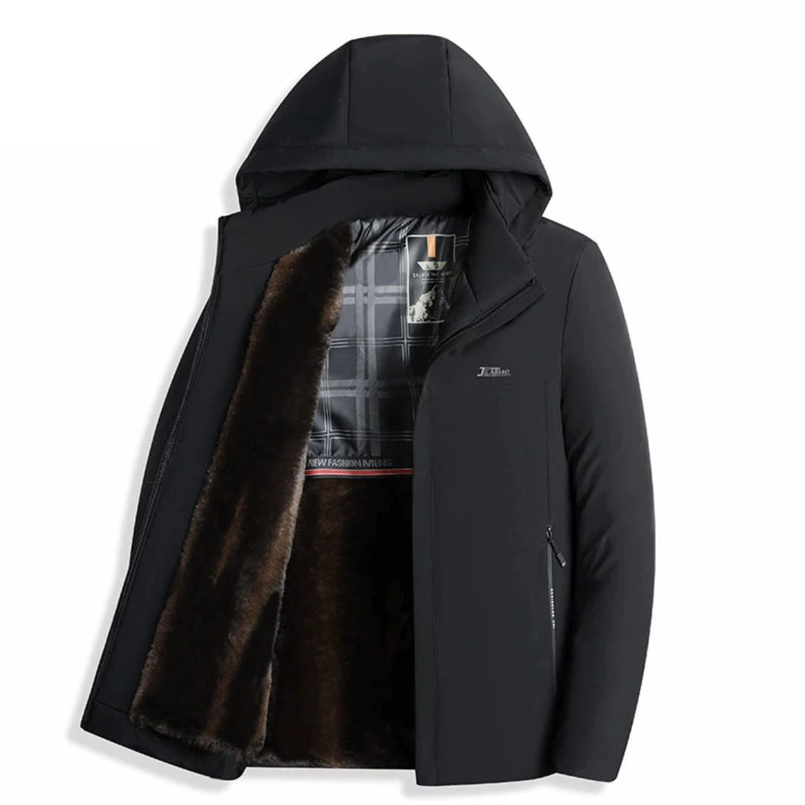 Обработанная и изготовленная на заказ зимняя верхняя одежда, бархатная и утолщенная парка из хлопка, теплые хлопковые куртки для мужчин среднего возраста, деловая повседневная хлопковая верхняя одежда.