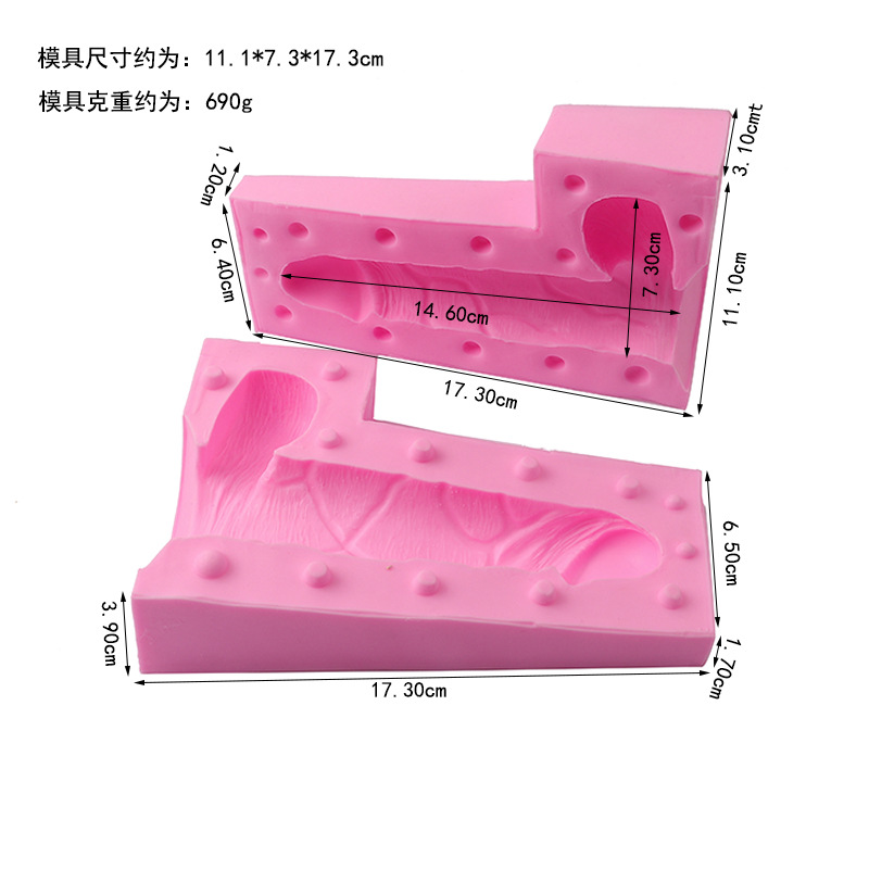 Parodia del molde de silicona sexy tridimensional del pene de los hombres segundo niño crema pastel decoración molde de chocolate fondant molde