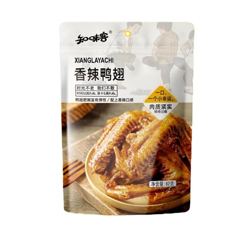 Zhiwei Ke 82g Spicy Duck Wings with Delicious and Satisfying Flavor, Perfect for Binge-Watching, Soy Sauce Snack, Group Purchase, Office Leisure Food