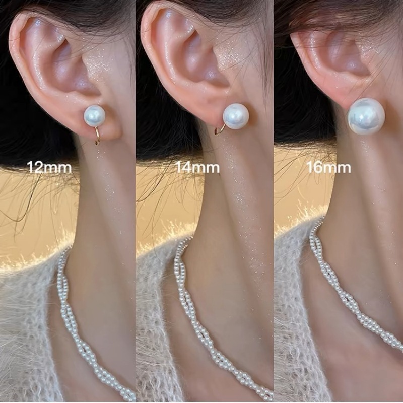 Anting-anting Mutiara Berkualitas Tinggi Sederhana Retro Prancis Anting-anting Trendi Piring Nyamuk Mudah Dipadu Padan Mudah Dipadu Padan Mewah Niche Lembut Elegan