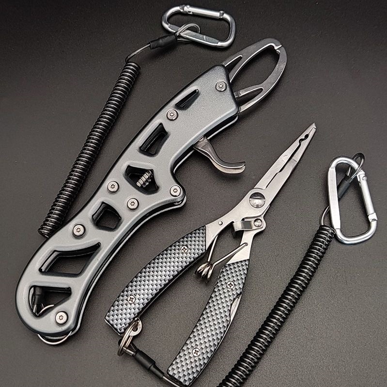 New Plaid-Patterned Stainless Steel Fishing Pliers for Controlling Fish, Opening Rings, Tying Lines, and Removing Hooks, Specialized for Outdoor Fishing