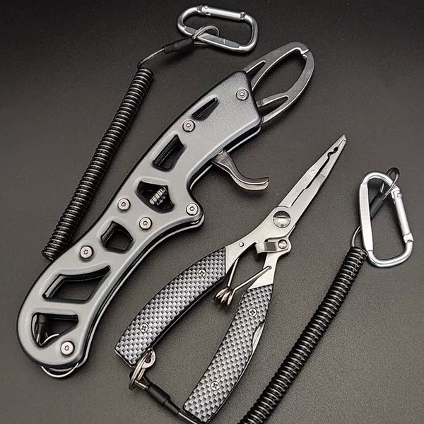 New Plaid-Patterned Stainless Steel Fishing Pliers for Controlling Fish, Opening Rings, Tying Lines, and Removing Hooks, Specialized for Outdoor Fishing