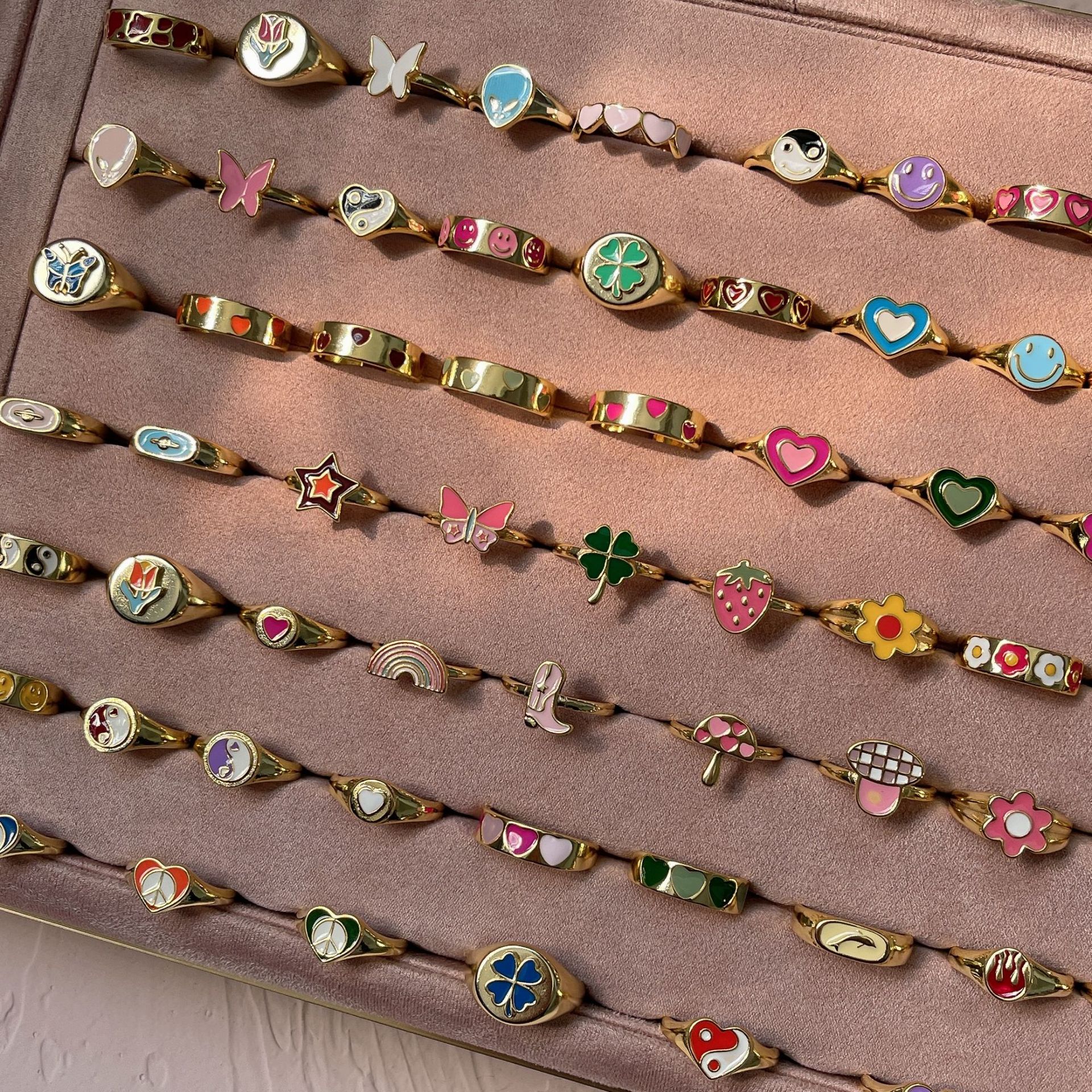 Fashion Heart Shape Copper Plating Open Ring 1 Piece