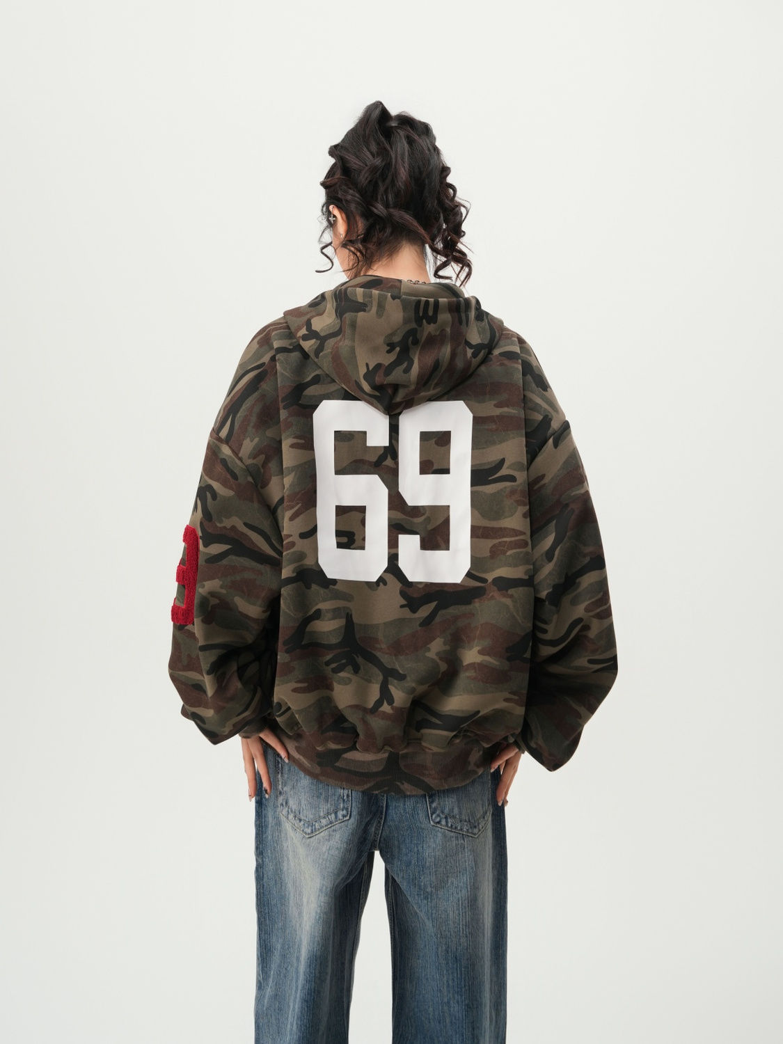 American Streetwear Camouflage Cardigan Hoodie Unisex Couples Spring Vintage Trendy Oversized Casual Hooded Sweatshirt