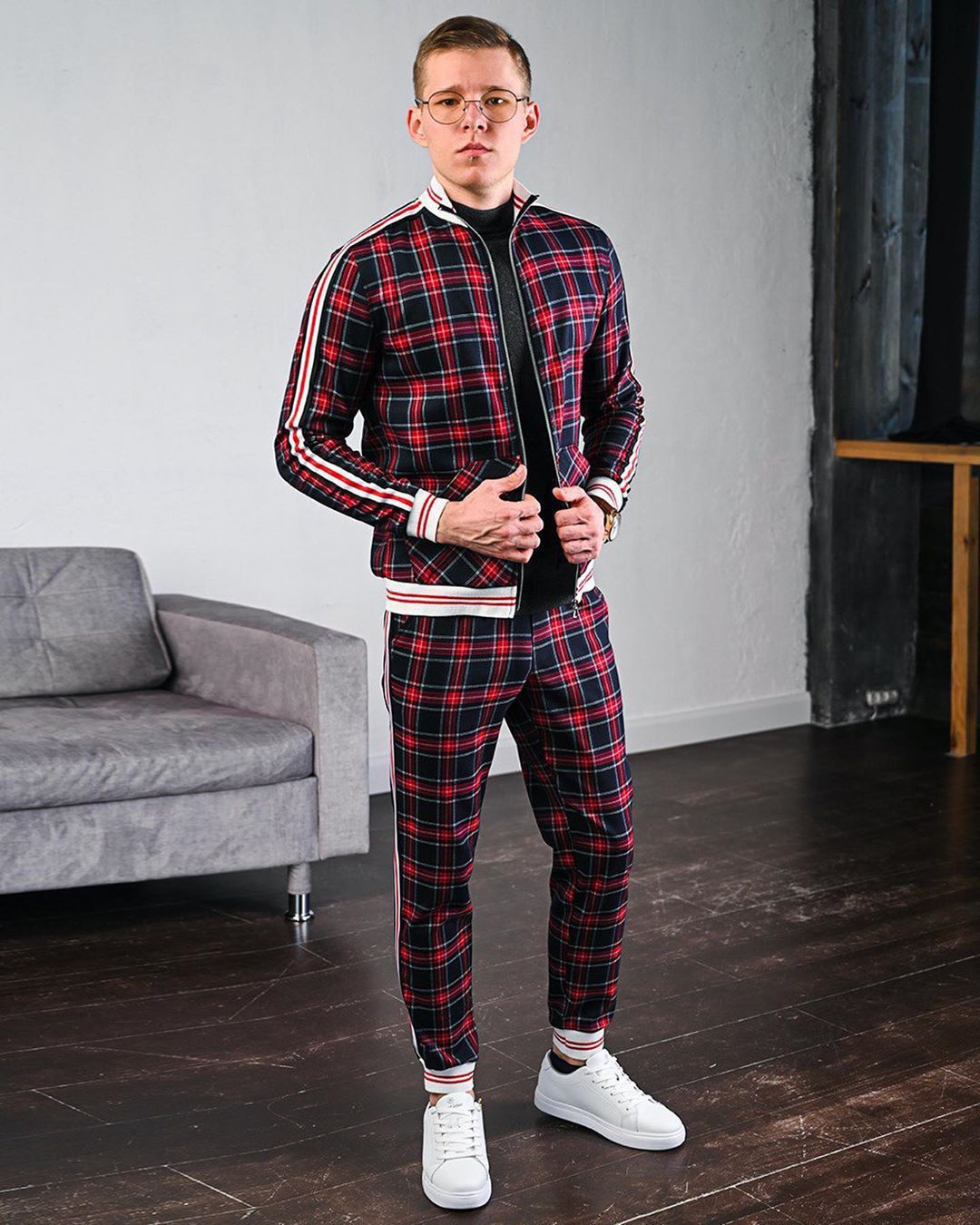 Completo sportivo uomo tuta due pezzi moda casual maschile_voghion.com