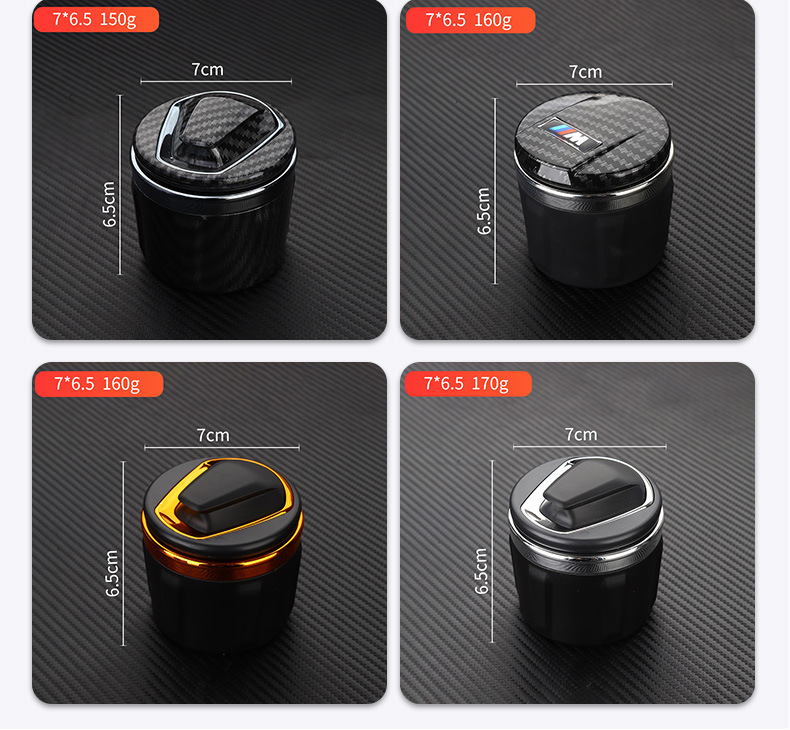 Wholesale car supplies car ashtray multi-function with cover LED with light car ashtray portable ash fly