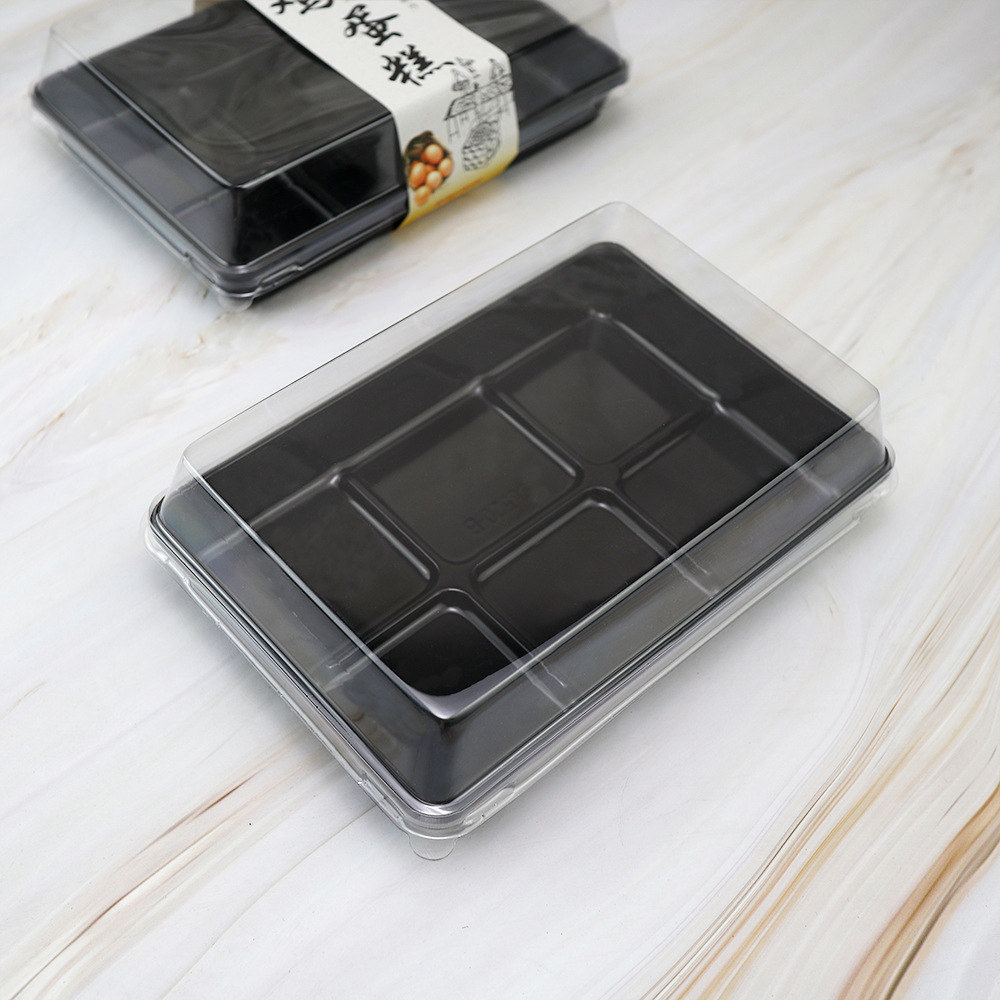 Caja de embalaje de pastel de pollo local pequeña gema de huevo crisp Nieve Mei Niang plástico transparente desechable horneado Caja de embalaje de punto oeste
