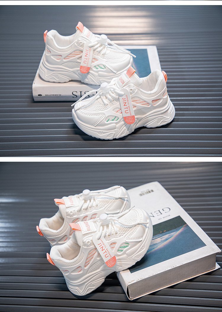 Atmungsaktive Mädchen Sneaker Aus Mesh, Leichte Schulturnschuhe_voghion.com