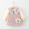 Autumn children's set girl's, girl's skirt, dress with sleeves, Chanel style, long sleeve, wholesale