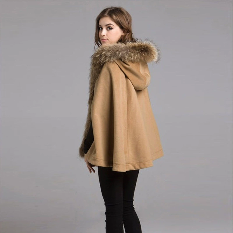 Зимний модный trench coat с капюшоном, шерстяное пальто, корейский стиль, свободный крой