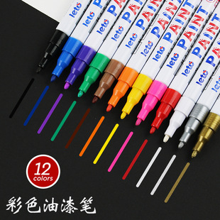 Small Paint Pen That Does Not Fade, Oil-Based Marker Pen for Rust Coating, Graffiti Painting, Tire and Glass Touch-Up Pen, Waterproof and Oil-Resistant