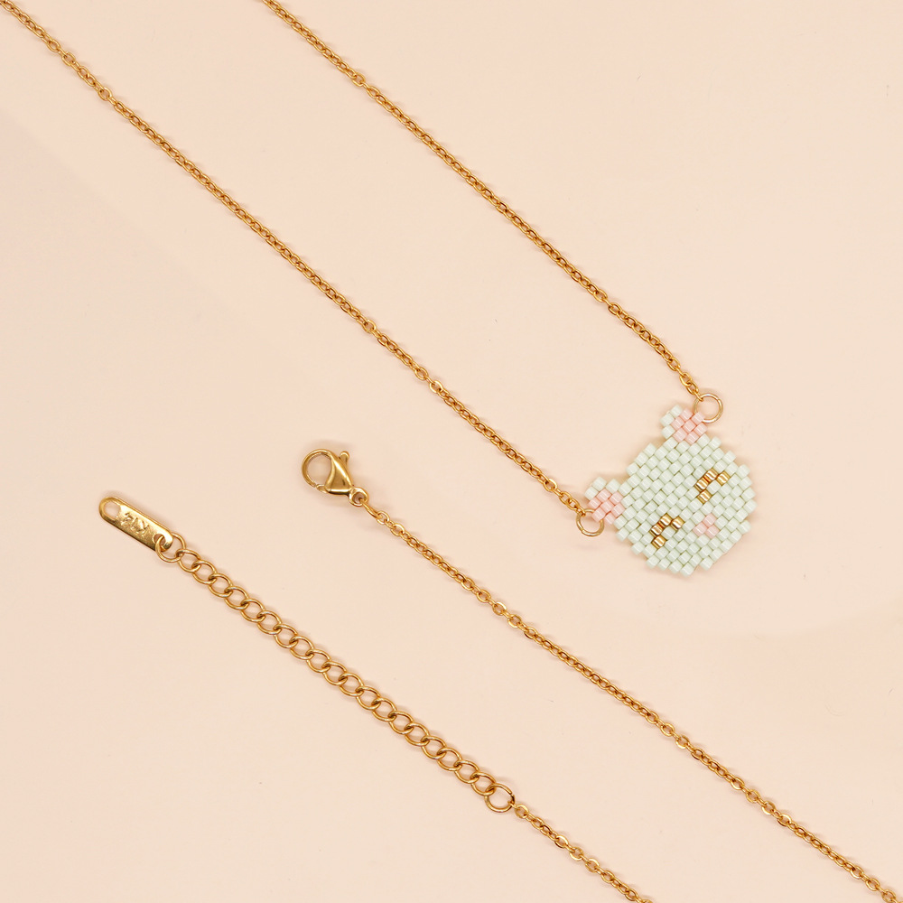 1 Piece Bohemian Star Heart Shape Pineapple glass Beaded Plating Womenu0027S Pendant Necklace