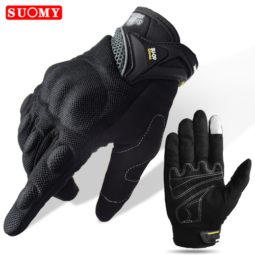 SUOMY Motorcycle Ventilation Riding Gloves Summer Men and Women's Motorcycle Racing Rider Protective Gloves Black Cross-border 