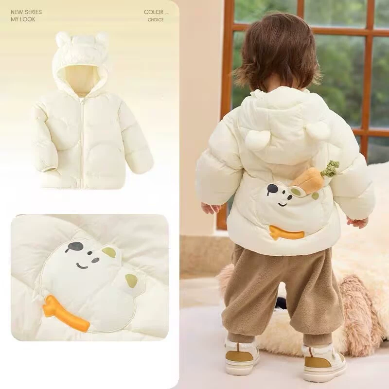 [Белая утка] Оптовая детская одежда 2025 Детские пуховики осень-зима новые мужчины и женщины