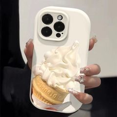 楽しいアイスクリーム柄のiPhoneケース。Apple 16 Pro Max、iPhone 17、iPhone 15、iPhone 14、iPhone 13対応。女の子向け、クリエイティブなデザイン。