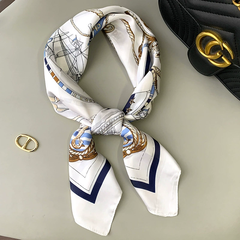 Handkerchief, universal decorations, white thin scarf