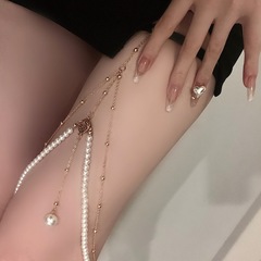クロスボーダー欧米誇張シンプル多層真珠チェーン女性ins創意個性ロングボディチェーンアクセサリー