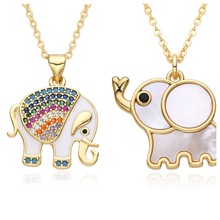 欧美个性时尚百搭大象吊坠嘻哈夸张为镶锆石高级感项链女配饰批发