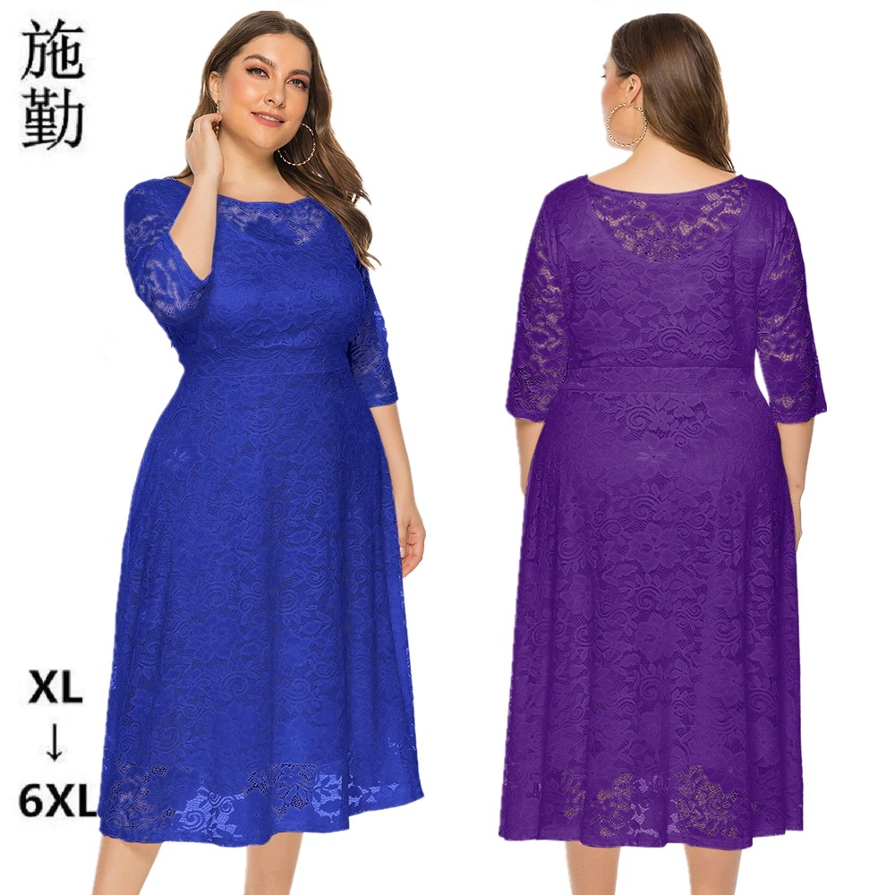 Европейская и американская трансграничная внешняя торговля большой размер женщины новый кружевной карман подружка невесты платье качество вечеринки платье SQ134