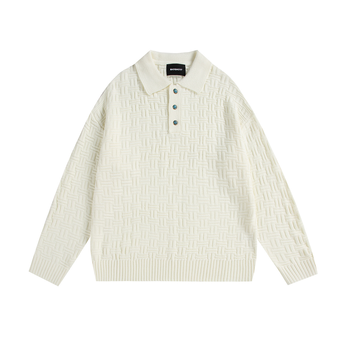 Explosiones transfronterizas de tamaño grande europeo polo camiseta con solapa camiseta de punto suéter hombre tejido viejo viento otoño invierno fábrica al por mayor