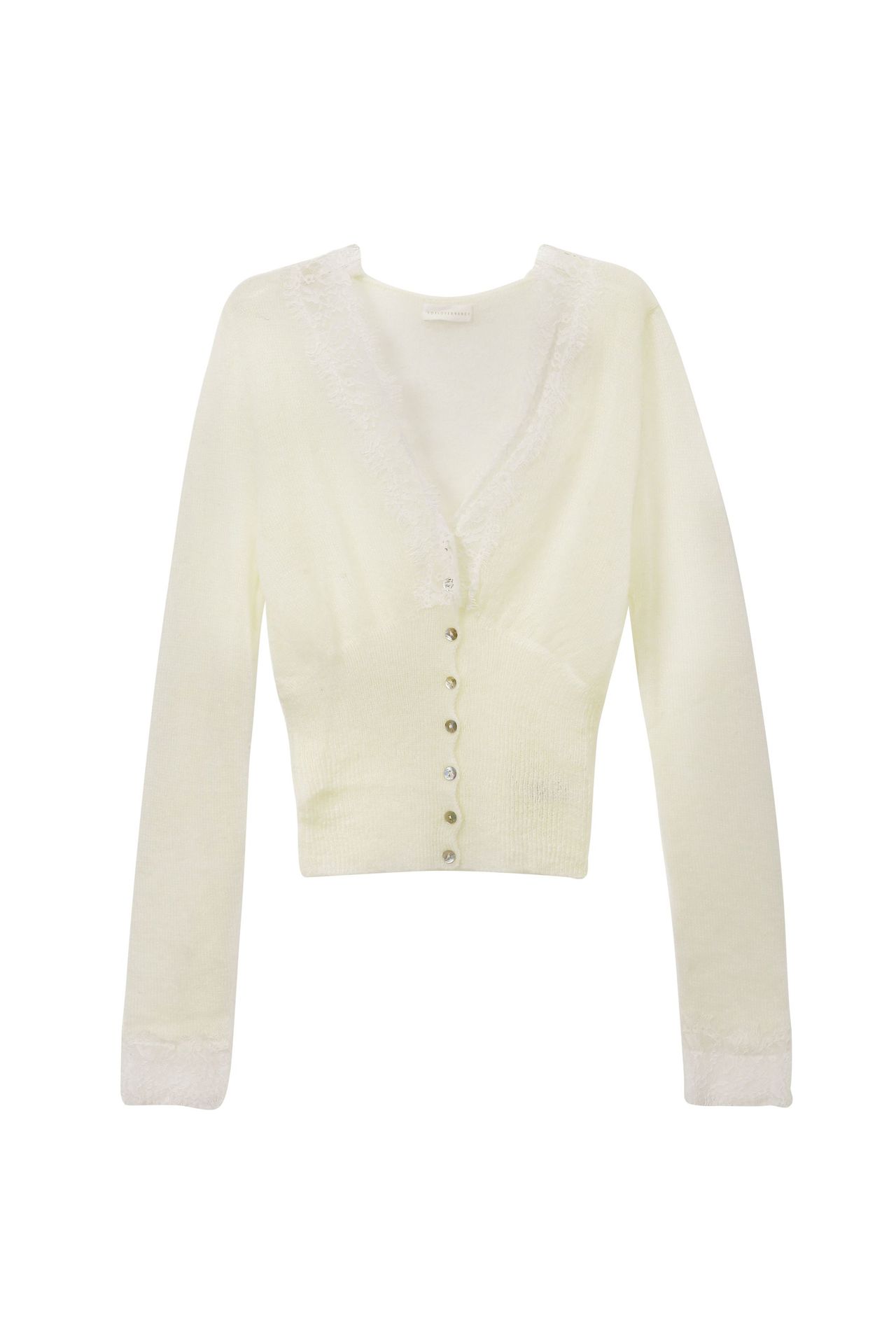 Colección Otoño/Invierno 2025 de Love and Nancy Thirteen Lines, Top de Estilo Casual con Cuello en V, Manga Larga y Encaje para Mujer, Modelo 21206A