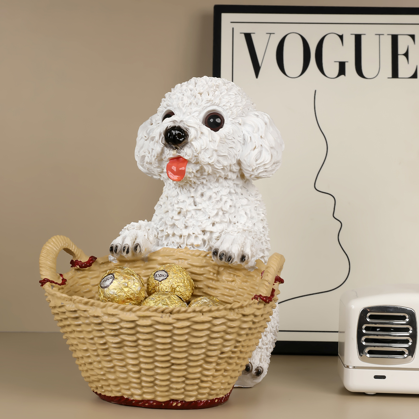 Adorno de resina encantadora canasta de almacenamiento adorno comercio exterior transfronterizo hogar VIP decoración de toro
