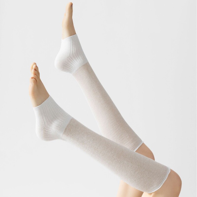 Spring and Summer Thin Footless Socks for Women with Ruffled Edges, Sweet and Cool Style, Slimming Calf Socks, Ultra-Thin and Cool to the Touch Spring and Summer Thin Footless Socks for Women with Ruffled Edges, Sweet and Cool Style, Slimming Calf Socks, Ultra-Thin and Cool to the Touch