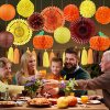 Autumn Thanksgiving Halloween Pumpkin Honeycomb Paper lanterns tassels wedding birthday decorate party suit